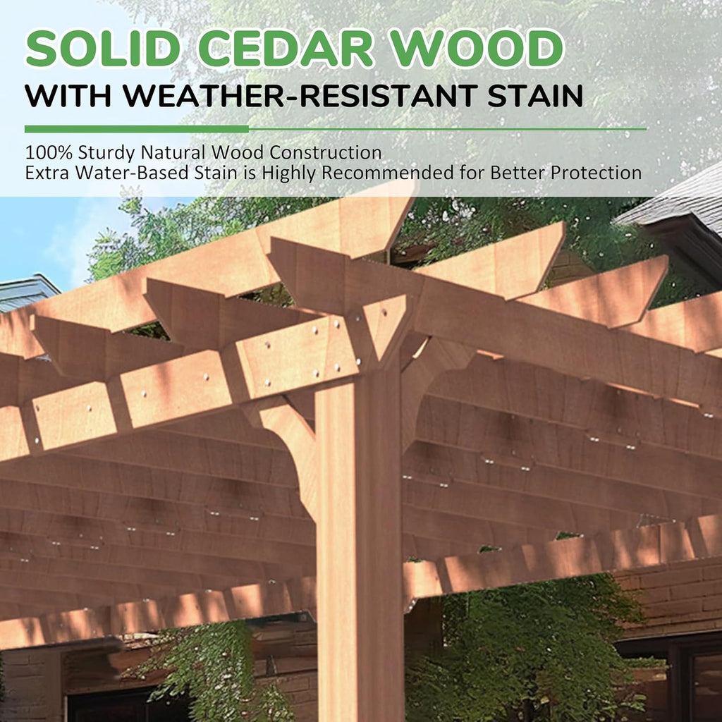 Cedar Windproof Outdoor Wood Pergola