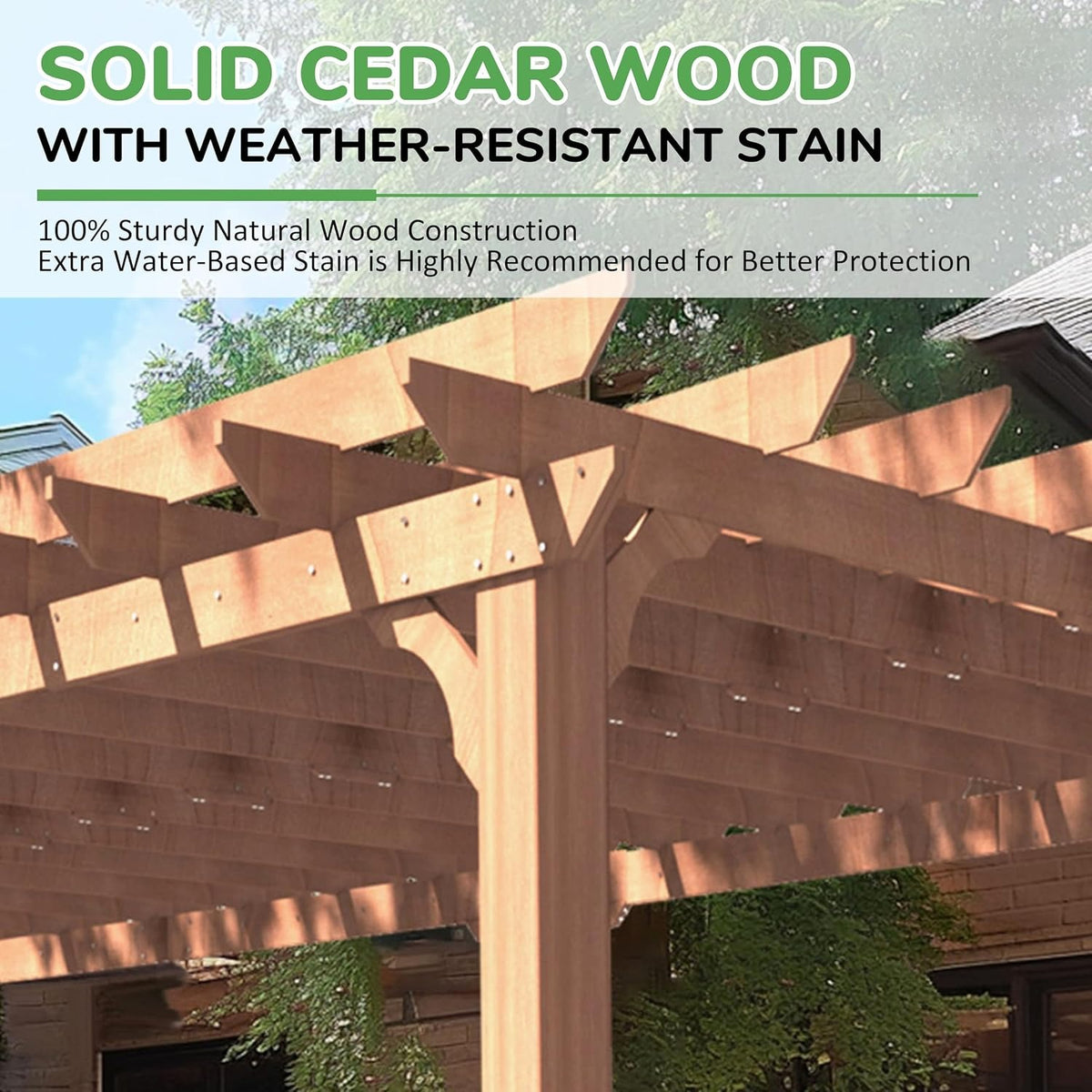 Cedar Windproof Outdoor Wood Pergola