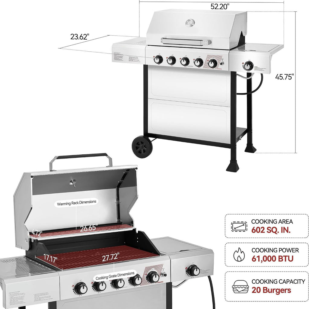 5-Burner Stainless Propane Grill