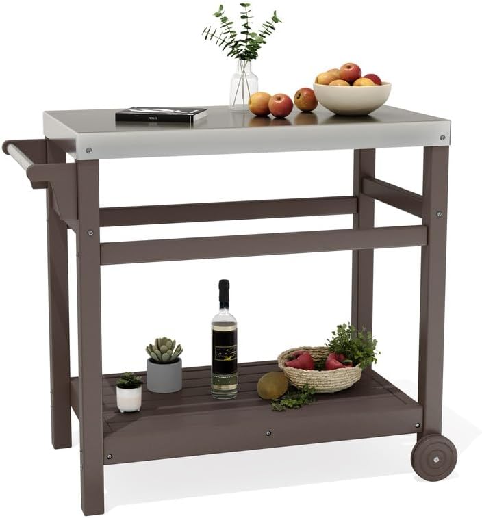 HDPE 3-Tier Outdoor BBQ Cart