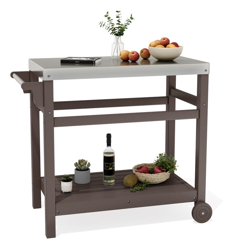 HDPE 3-Tier Outdoor BBQ Cart
