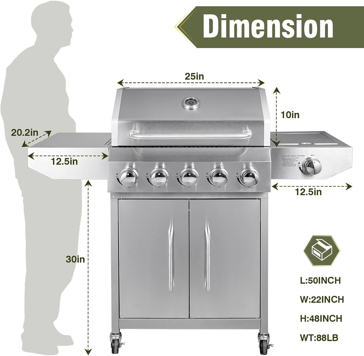 5-Burner Stainless Propane Grill