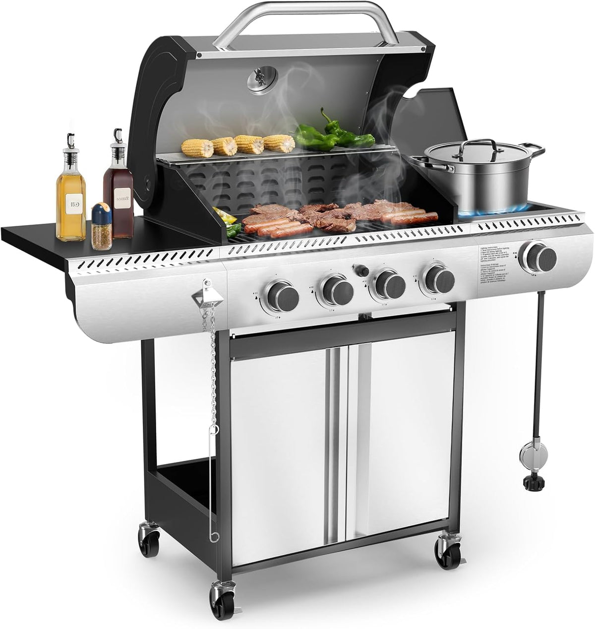 4-Burner Stainless BBQ Gas Grill
