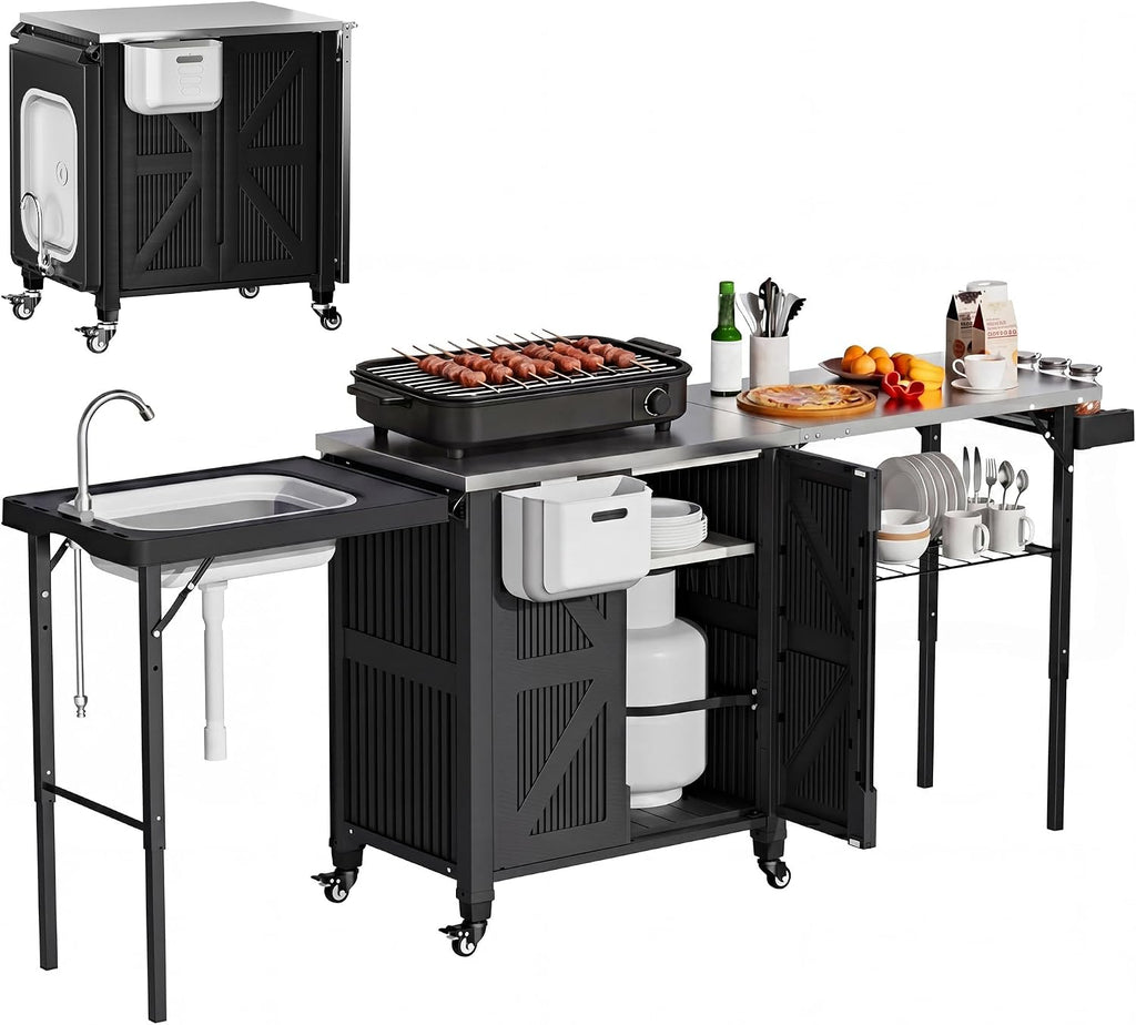 Rolling Storage Outdoor BBQ Grill Cart