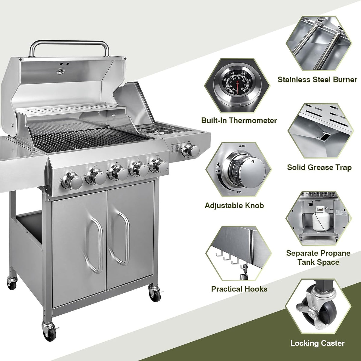 5-Burner Stainless Propane Grill