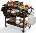 Wheeled Outdoor BBQ Prep Cart