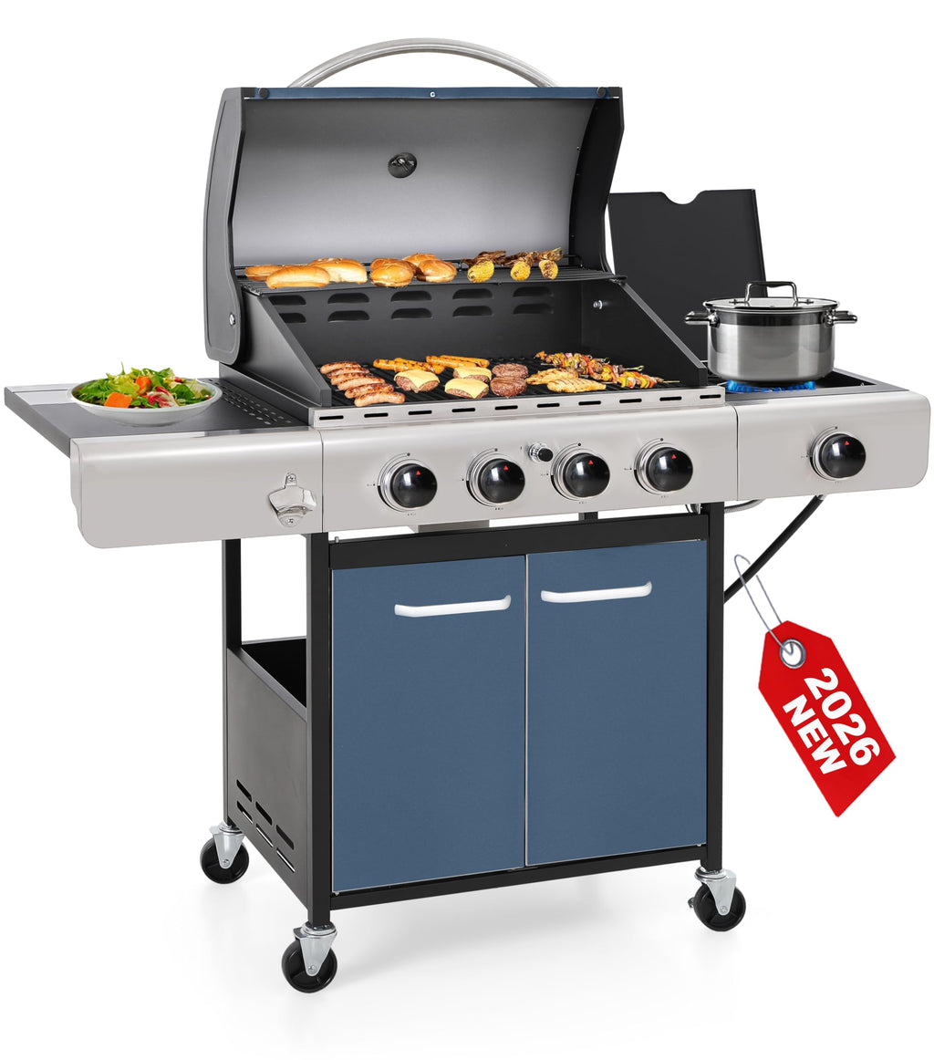 4-Burner Outdoor Propane BBQ Grill