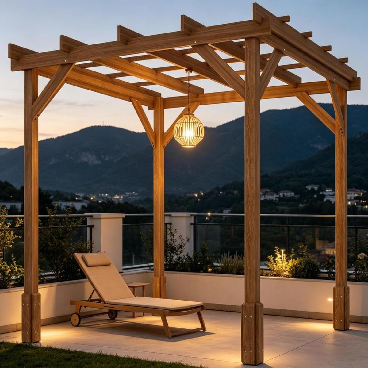 Lattice Roof Wooden Pergola