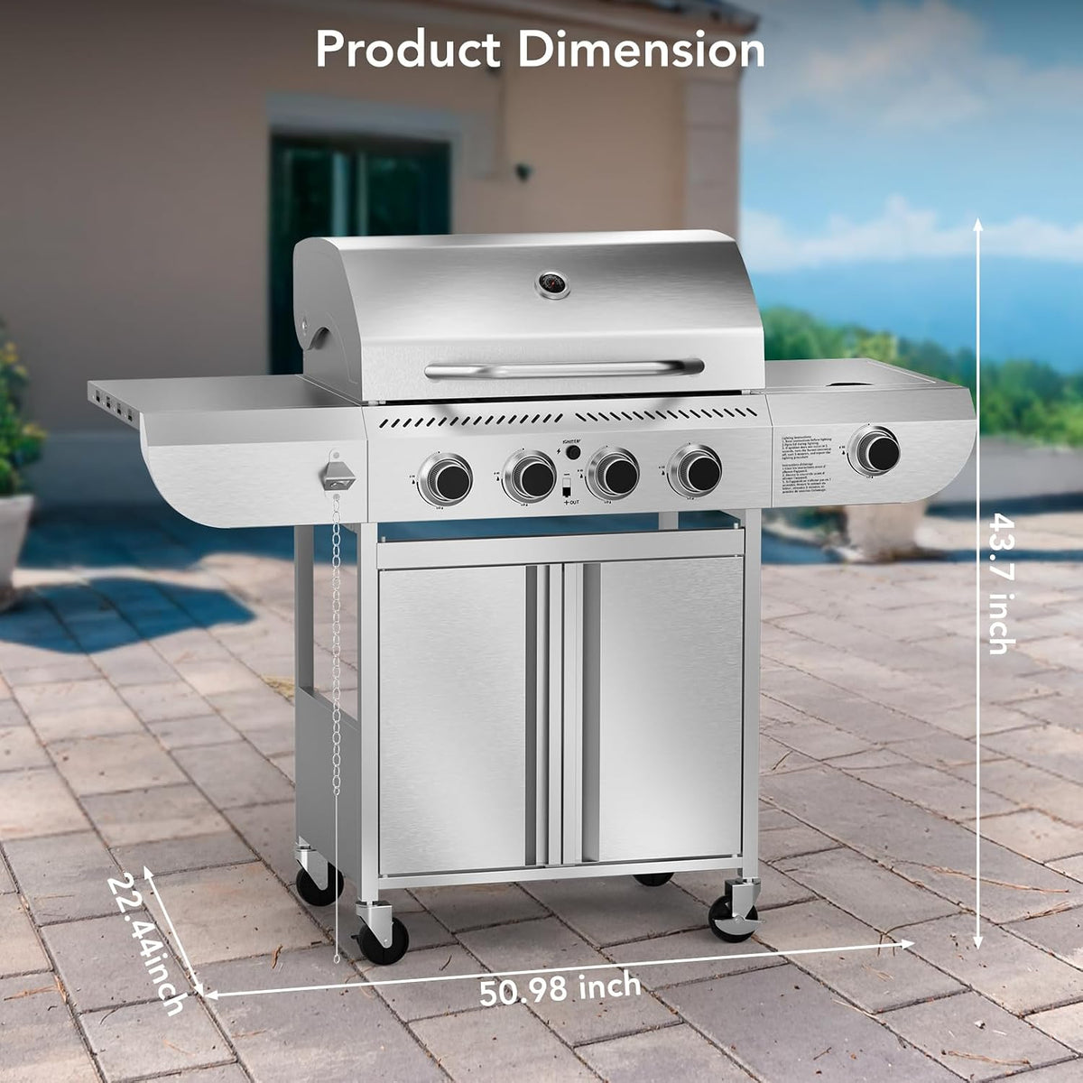 4-Burner Stainless Propane Grill