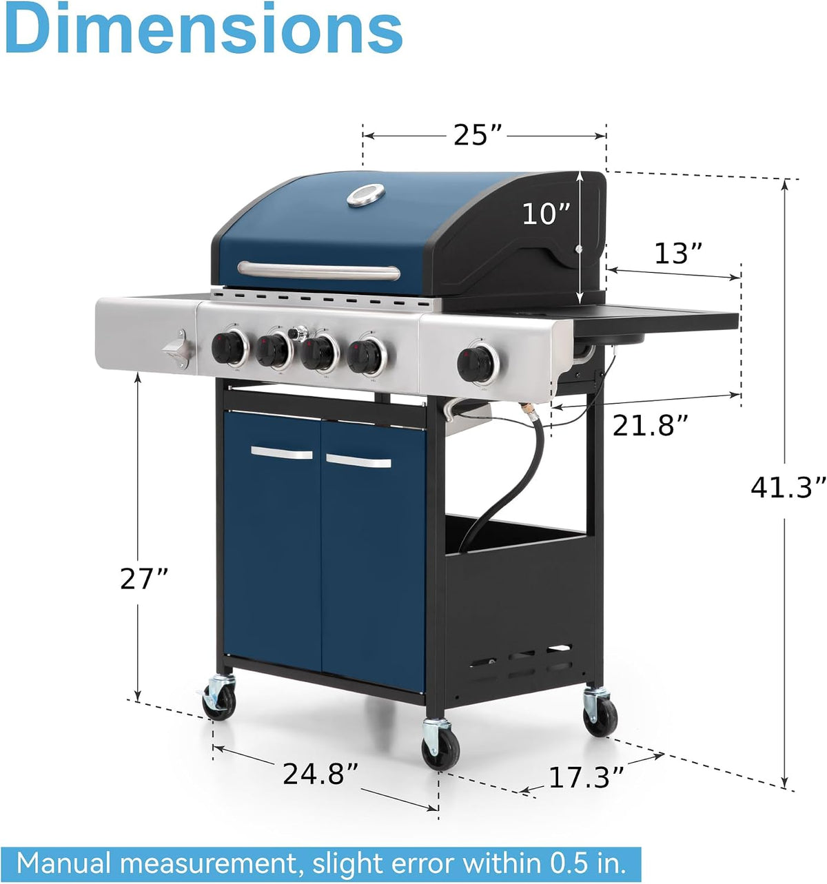 4-Burner Outdoor Propane BBQ Grill