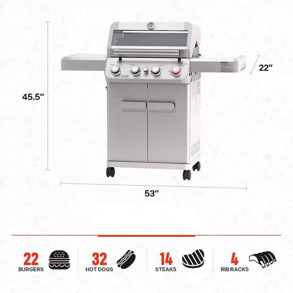 4-Burner Stainless BBQ Gas Grill