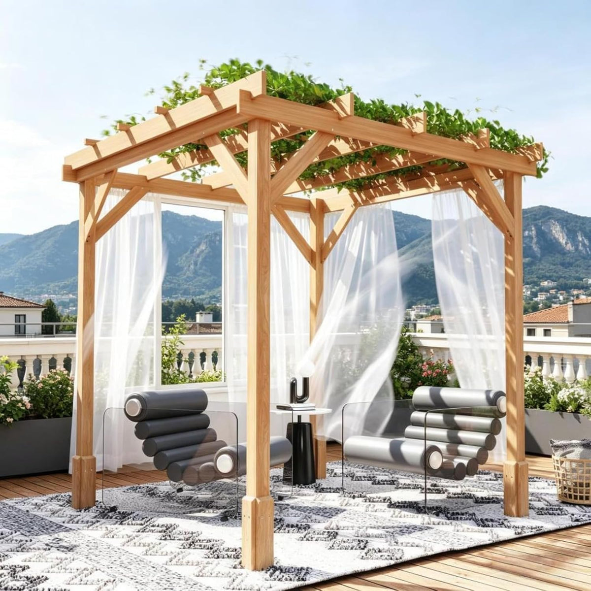 Lattice Roof Wooden Pergola