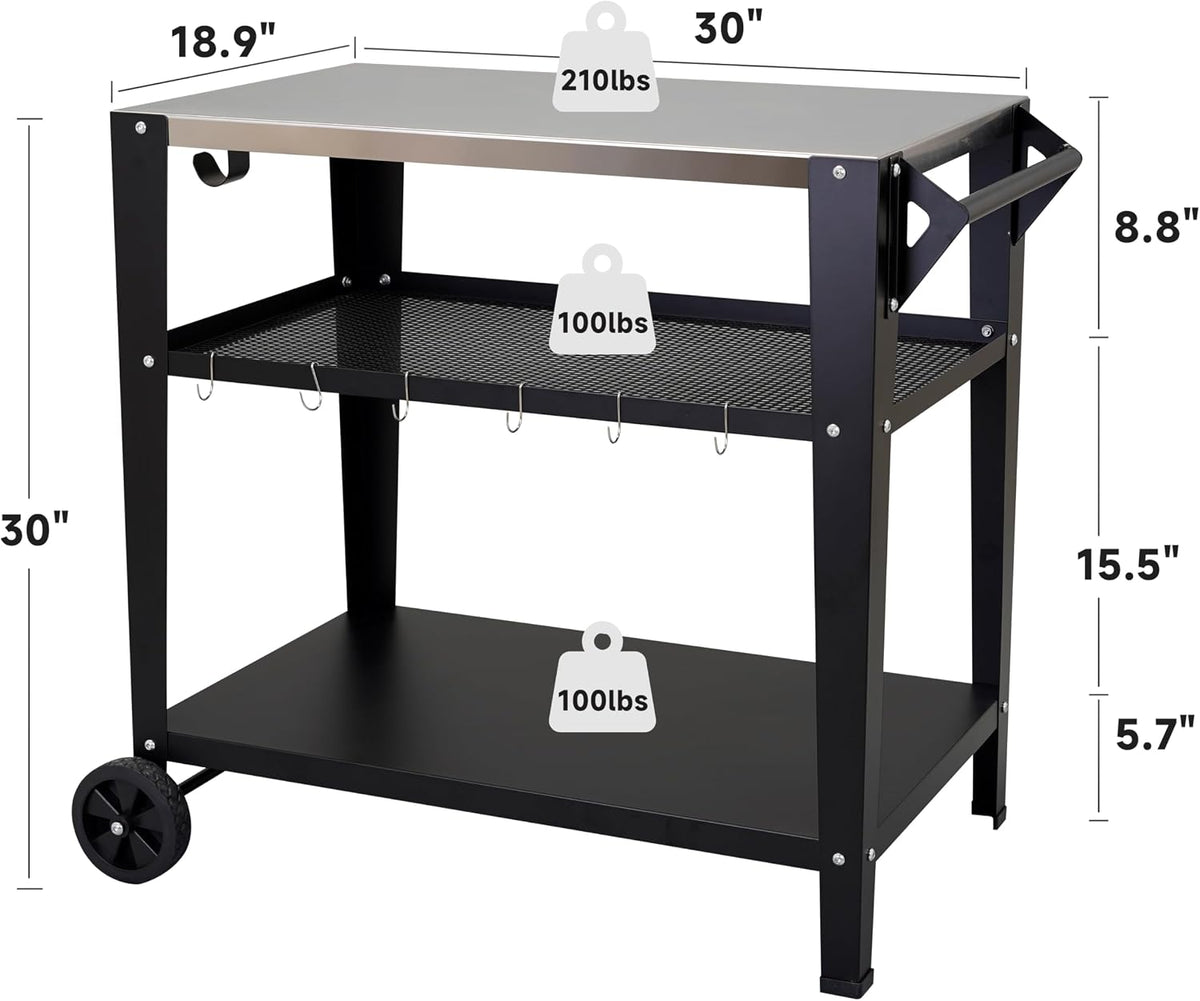 3-Tier Stainless Wheeled Cart