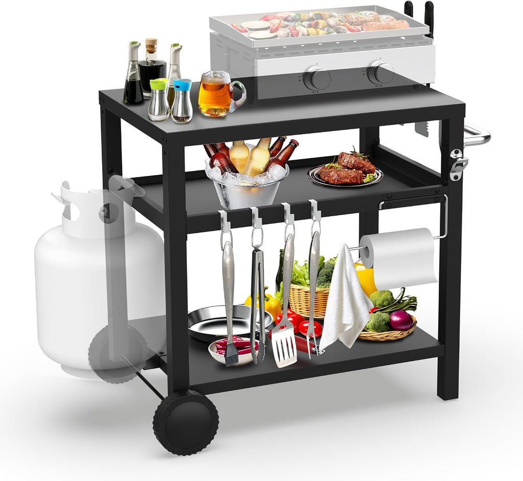 3-Tier Pizza Oven Grill Cart