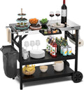 3-Shelf Wheeled BBQ Prep Cart