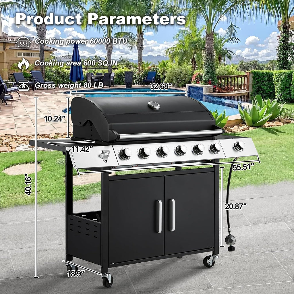 6-Burner Stainless Propane Grill