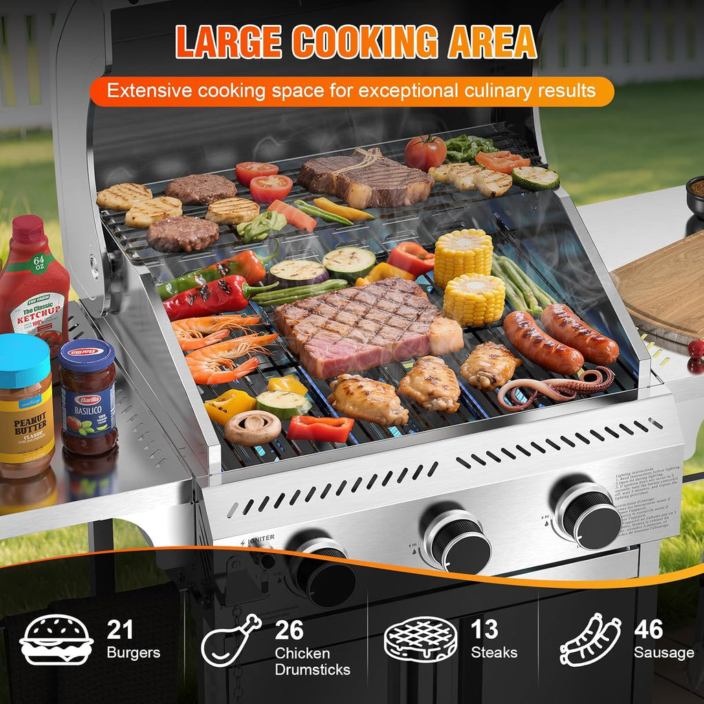 3-Burner Stainless Propane Grill