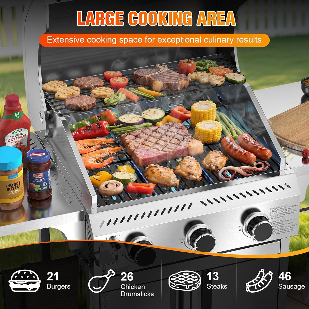 3-Burner Stainless Propane Grill