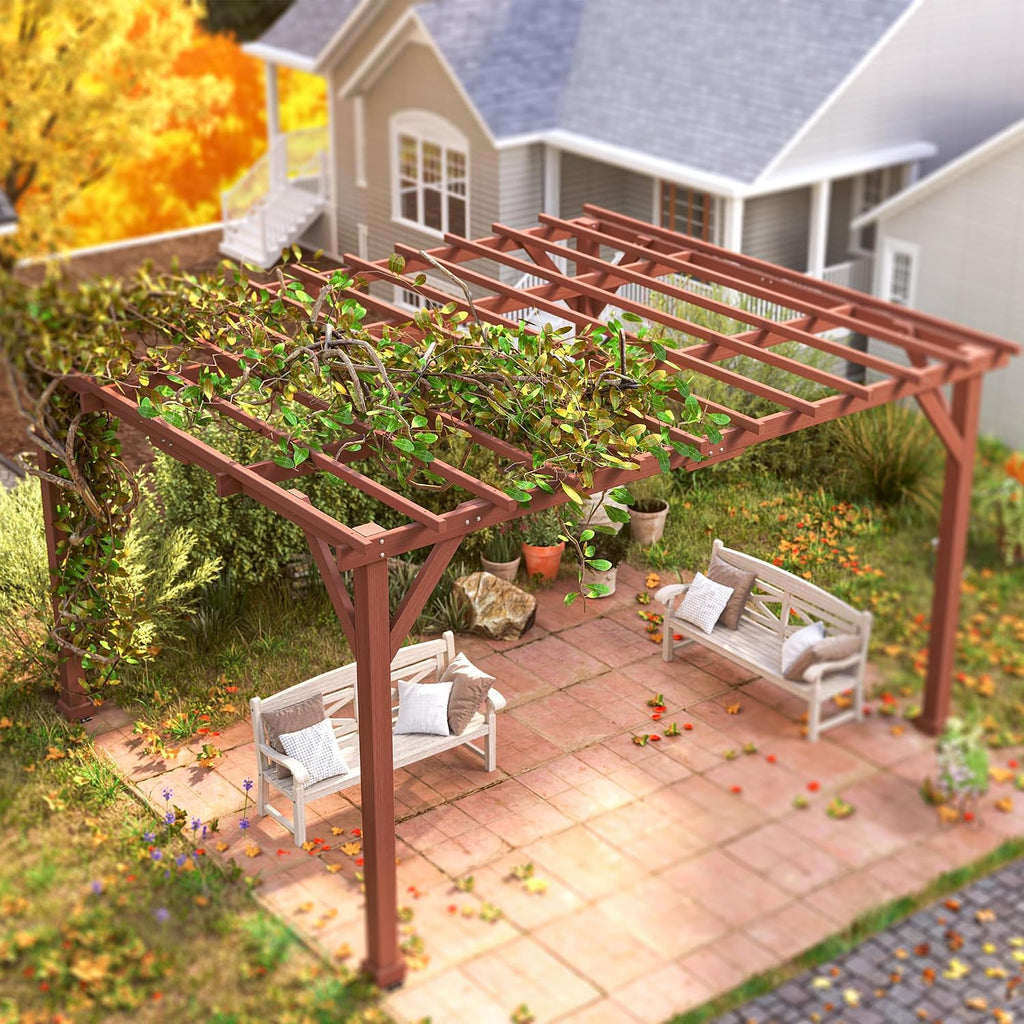 Wood Grape Trellis Patio Pergola