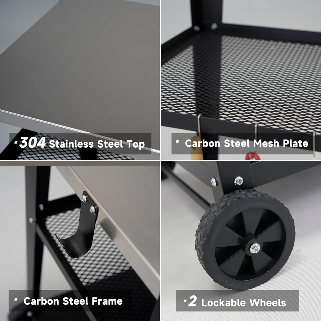 3-Tier Stainless Wheeled Cart