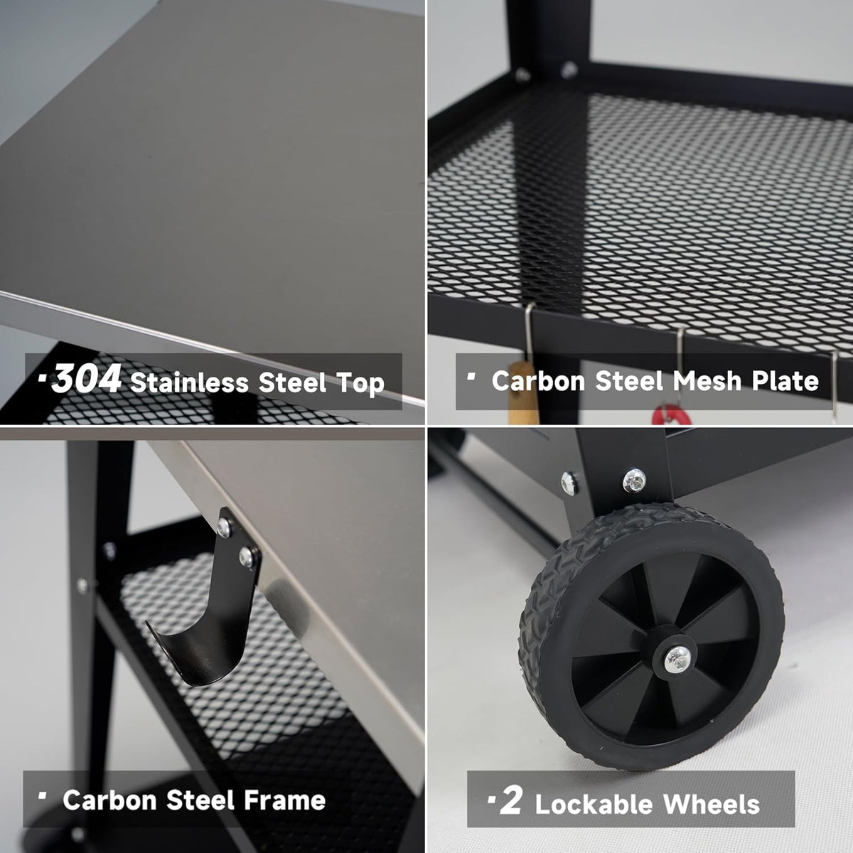 3-Tier Stainless Wheeled Cart