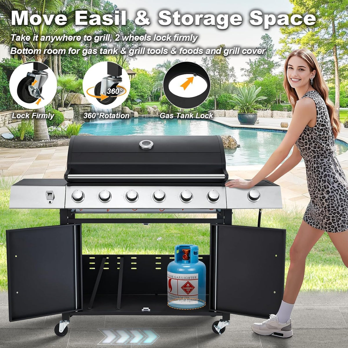 6-Burner Stainless Propane Grill
