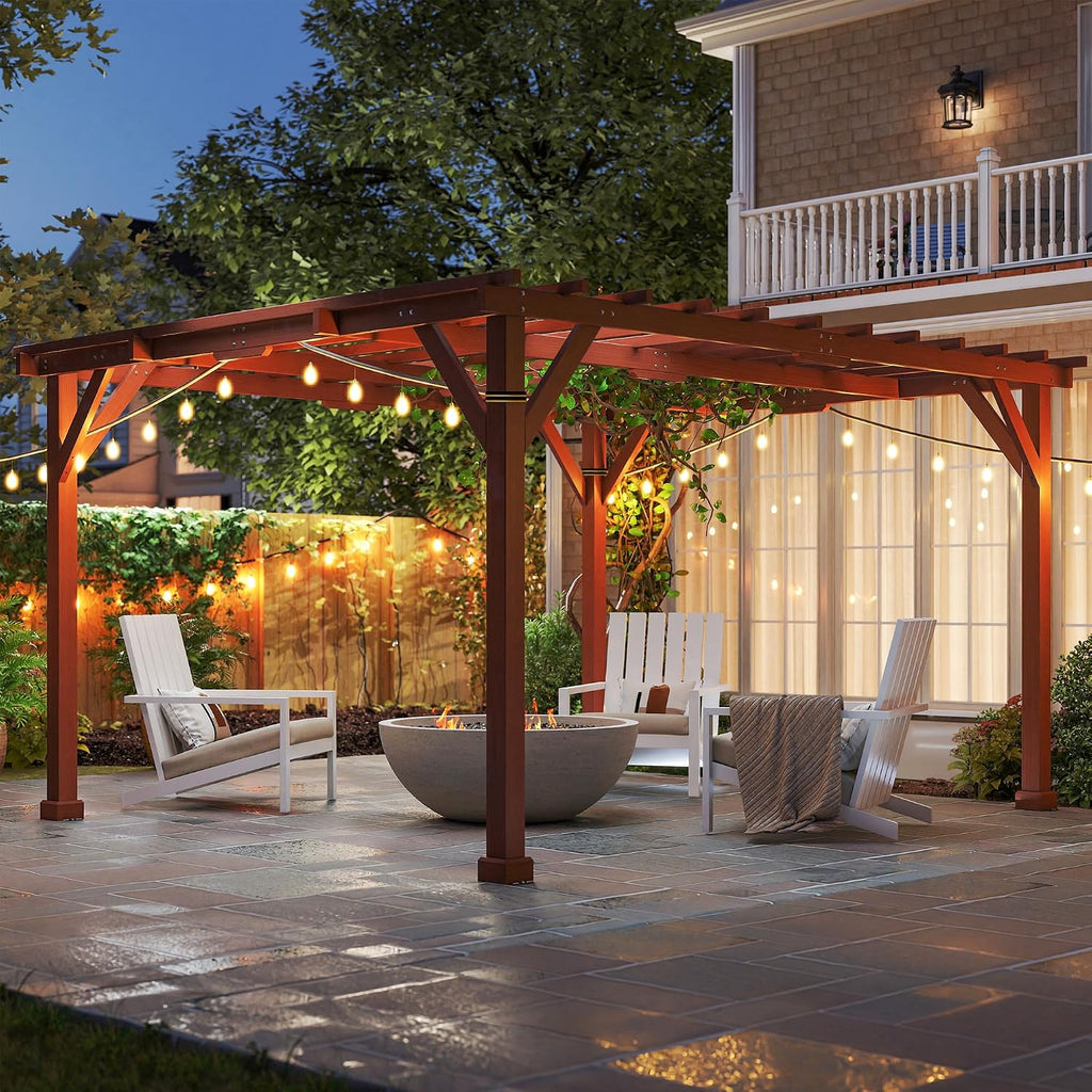 Wood Grape Trellis Patio Pergola
