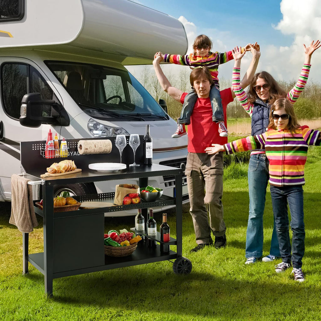 3-Tier Wind Guard Dining Cart