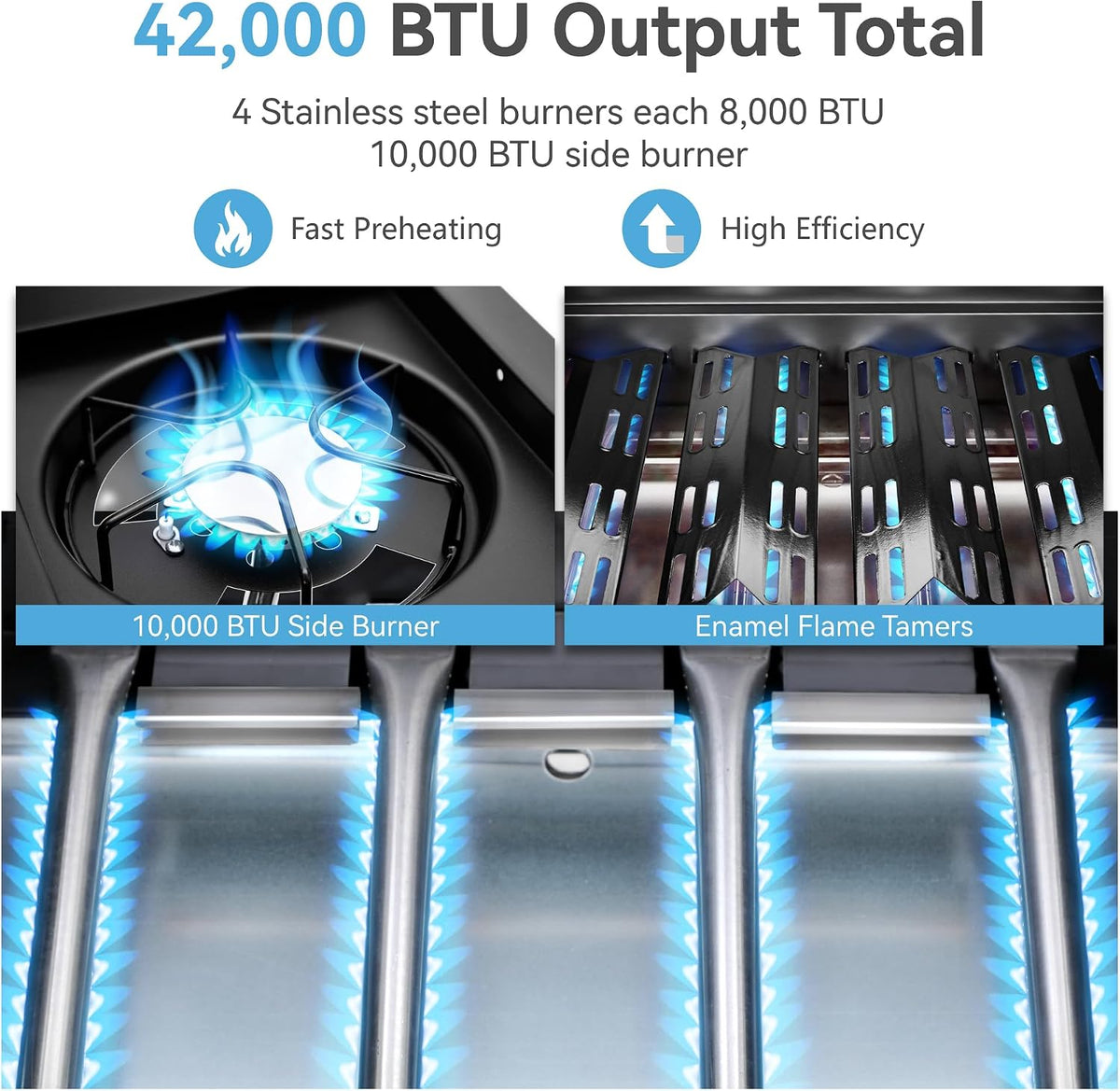 4-Burner Outdoor Propane BBQ Grill