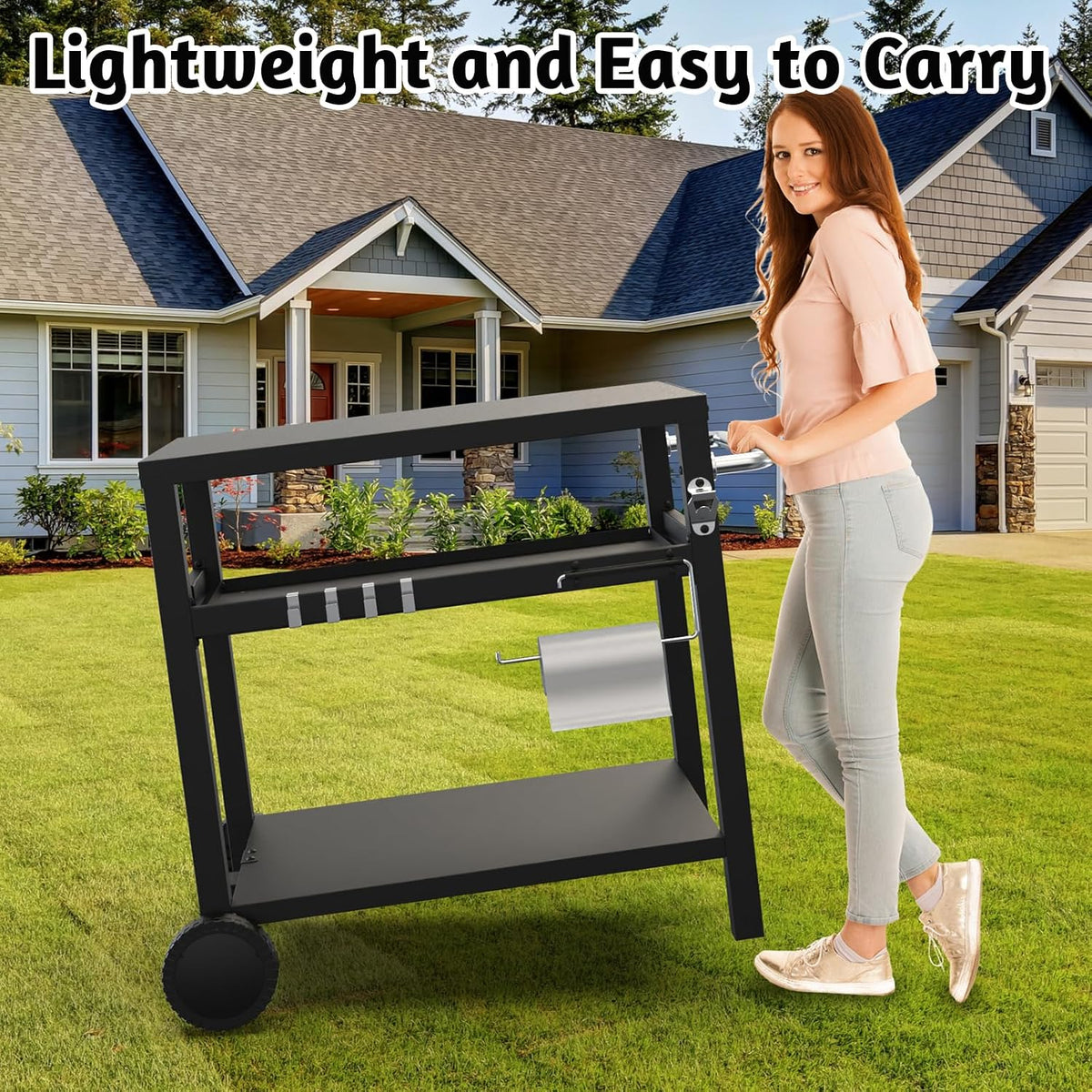 3-Tier Pizza Oven Grill Cart