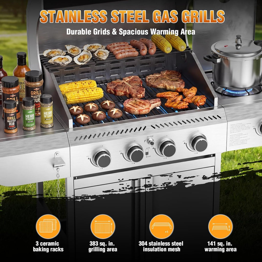 4-Burner Stainless Propane Grill