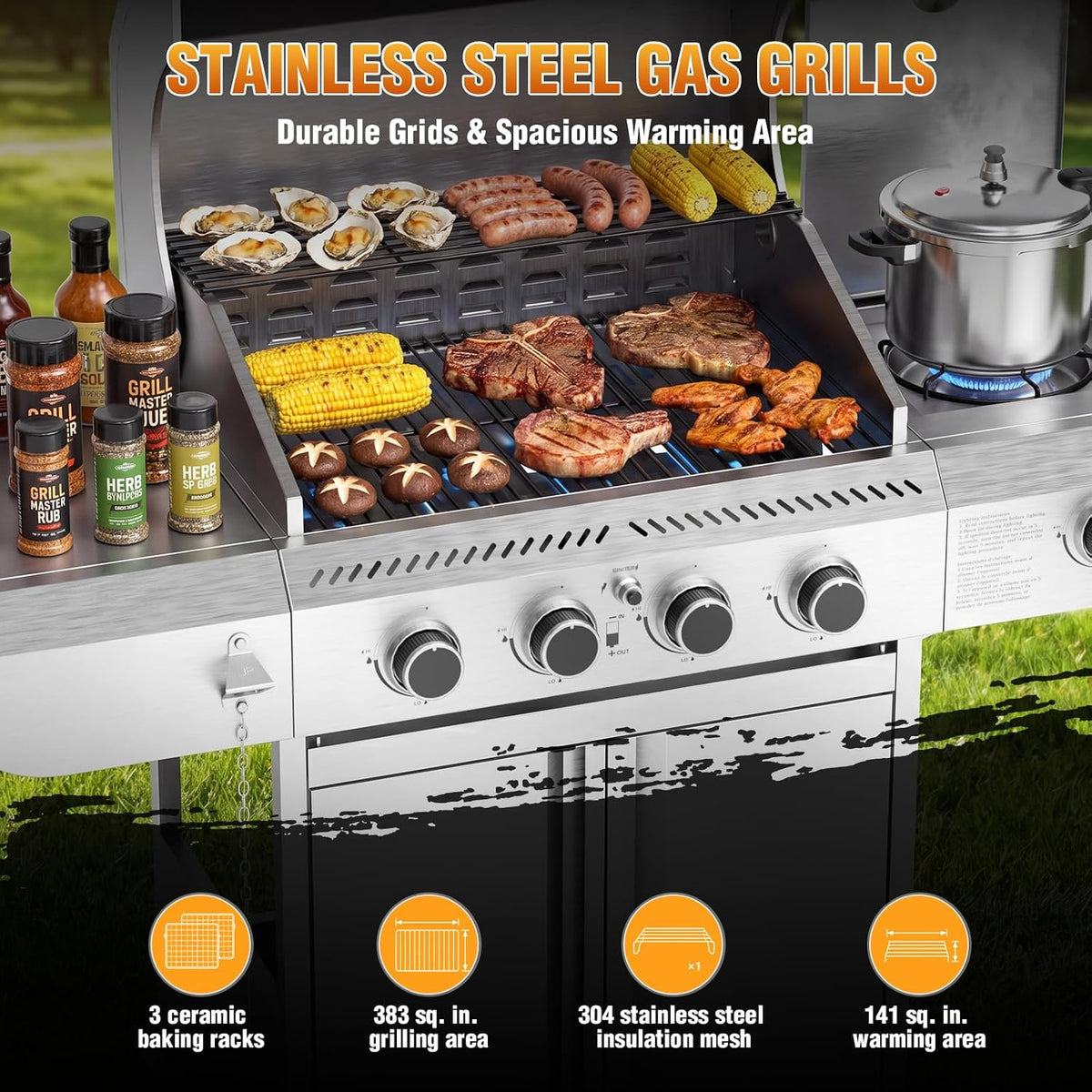 4-Burner Stainless Propane Grill