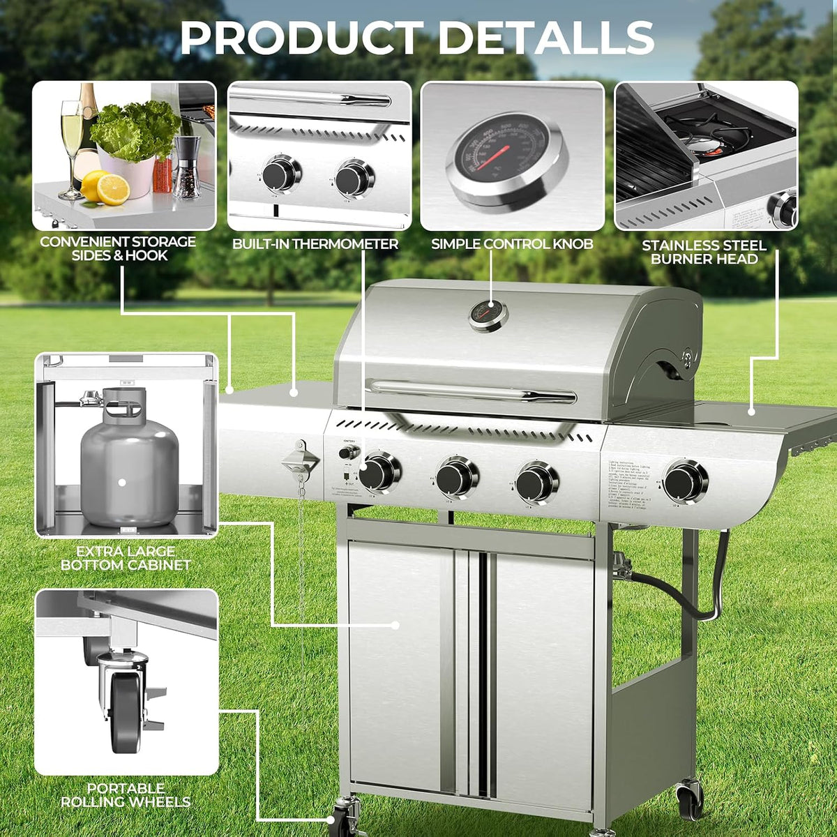 3-Burner Stainless Propane Grill