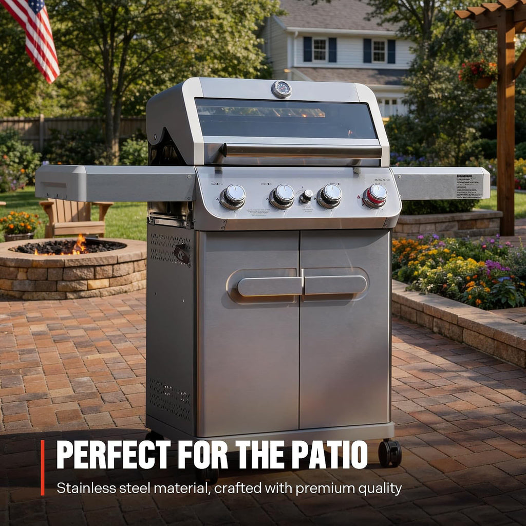 4-Burner Stainless BBQ Gas Grill