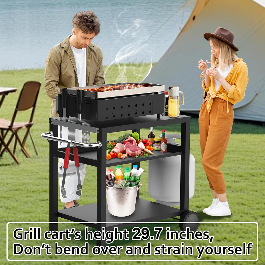 3-Tier Pizza Oven Grill Cart