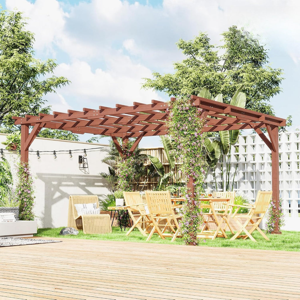 Wood Grape Trellis Patio Pergola