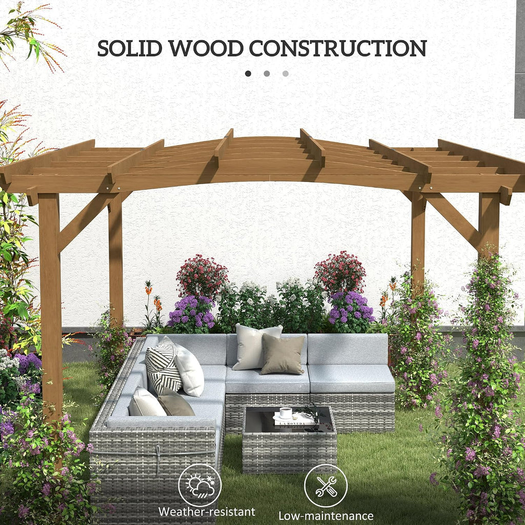 Arched Roof Wood Patio Pergola
