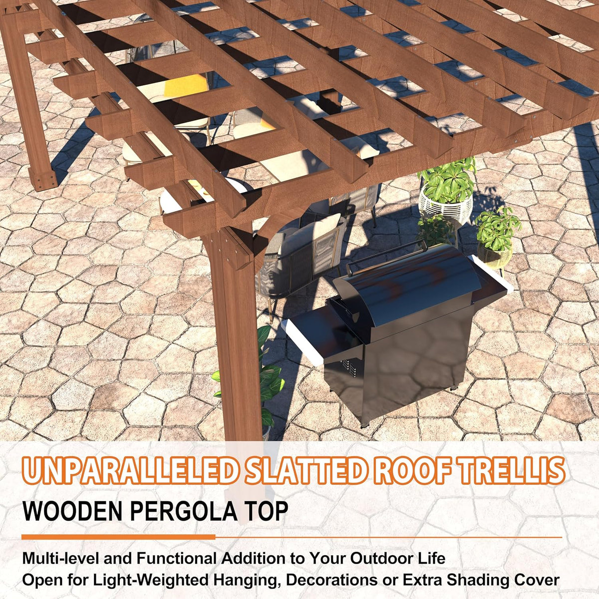 Flat Roof Cedar Patio Pergola