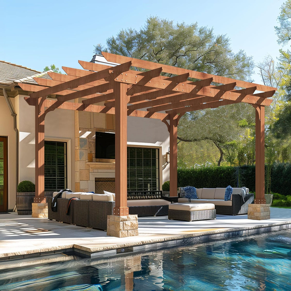 Cedar Wind Resistant Pergola